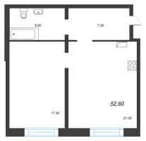 2 ккв (Евро) № 427 Корп.: 7 Уч. 17 , Секция 17  в ЖК ЛДМ