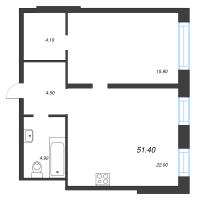 2 ккв (Евро) № 109 Корп.: 3 Уч. 4-10 , Секция 4  в ЖК ЛДМ