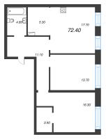 3 ккв (Евро) № 68 Корп.: 2 Уч. 2-3 , Секция 3  в ЖК ЛДМ