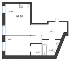 2 ккв (Евро) № 145 Корп.: 3 Уч. 4-10 , Секция 6  в ЖК ЛДМ