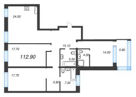 4 ккв (Евро) № 162 Корп.: 3 Уч. 4-10 , Секция 6  в ЖК ЛДМ