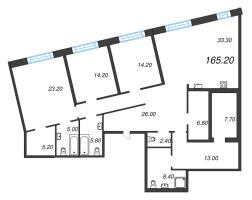 4 ккв (Евро) № 425 Корп.: 7 Уч. 17 , Секция 17  в ЖК ЛДМ