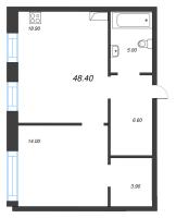 2 ккв (Евро) № 81 Корп.: 2 Уч. 2-3 , Секция 3  в ЖК ЛДМ