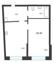 2 ккв (Евро) № 329 Корп.: 5 Уч. 12-15 , Секция 13  в ЖК ЛДМ