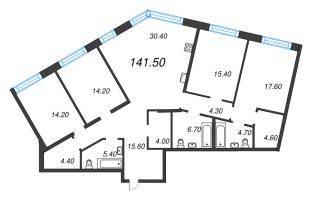 5 ккв (Евро) № 414 Корп.: 6 Уч. 16 , Секция 16  в ЖК ЛДМ