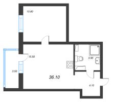 2 ккв (Евро) № 144 Корп.: 1 , Секция 3  в ЖК LOVO