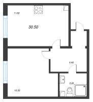 1 ккв № 5 Корп.: 6 , Секция 1  в ЖК ЛСР. Ржевский парк