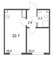 2 ккв (Евро) № 93 Корп.: 3 , Секция 1  в ЖК ЛСР. Ржевский парк