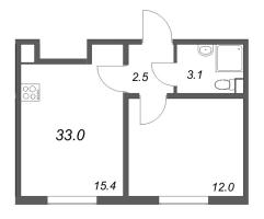 2 ккв (Евро) № 229 Корп.: 4 , Секция 2  в ЖК ЛСР. Ржевский парк