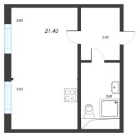 Студия № 112 Корп.: 6 , Секция 1  в ЖК ЛСР. Ржевский парк
