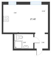 Студия № 29 Корп.: 15 , Секция 1  в ЖК ЛСР. Ржевский парк