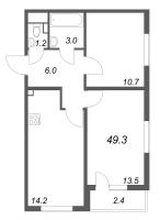 2 ккв № 108 Корп.: 3 , Секция 1  в ЖК ЛСР. Ржевский парк