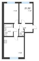 3 ккв (Евро) № 226 Корп.: 15 , Секция 2  в ЖК ЛСР. Ржевский парк