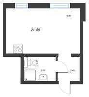 Студия № 248 Корп.: 15 , Секция 2  в ЖК ЛСР. Ржевский парк