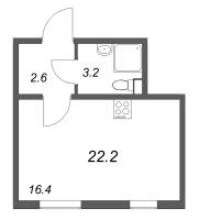 Студия № 149 Корп.: 4 , Секция 1  в ЖК ЛСР. Ржевский парк