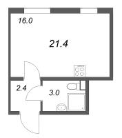 Студия № 403 Корп.: 4 , Секция 2  в ЖК ЛСР. Ржевский парк