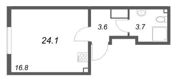 Студия № 125 Корп.: 2 , Секция 1  в ЖК ЛСР. Ржевский парк