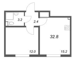 2 ккв (Евро) № 246 Корп.: 4 , Секция 2  в ЖК ЛСР. Ржевский парк