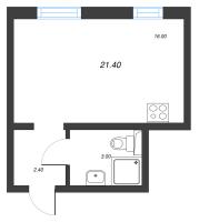 Студия № 263 Корп.: 15 , Секция 2  в ЖК ЛСР. Ржевский парк