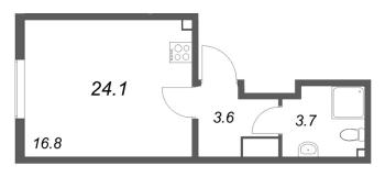 Студия № 148 Корп.: 2 , Секция 1  в ЖК ЛСР. Ржевский парк