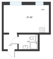 Студия № 249 Корп.: 15 , Секция 2  в ЖК ЛСР. Ржевский парк