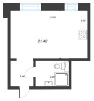 Студия № 3 Корп.: 15 , Секция 1  в ЖК ЛСР. Ржевский парк