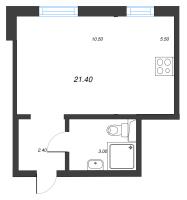 Студия № 30 Корп.: 15 , Секция 1  в ЖК ЛСР. Ржевский парк