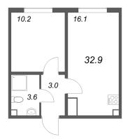 2 ккв (Евро) № 37 Корп.: 2 , Секция 1  в ЖК ЛСР. Ржевский парк