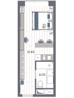 Студия № 806 Корп.: 1 , Секция 1  в ЖК Ladozhsky AVENIR