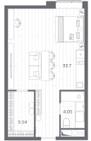 К. пом № Н100576 Корп.: 1 , Секция 1  в ЖК Ladozhsky AVENIR