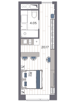 Студия № 607 Корп.: 1 , Секция 1  в ЖК Ladozhsky AVENIR