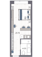 Студия № 398 Корп.: 1 , Секция 1  в ЖК Ladozhsky AVENIR