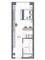 Студия № 352 Корп.: 1 , Секция 1  в ЖК Ladozhsky AVENIR
