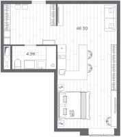 К. пом № Н100415 Корп.: 1 , Секция 1  в ЖК Ladozhsky AVENIR