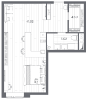 К. пом № Н100593 Корп.: 1 , Секция 1  в ЖК Ladozhsky AVENIR
