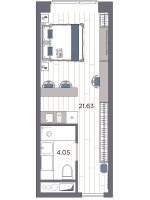 Студия № 612 Корп.: 1 , Секция 1  в ЖК Ladozhsky AVENIR