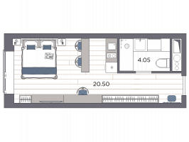 Студия № 961 Корп.: 1 , Секция 1  в ЖК Ladozhsky AVENIR