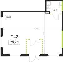 К. пом № П-2 Корп.: 3 , Секция 1  в ЖК Legenda Васильевского