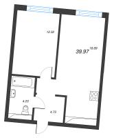 2 ккв (Евро) № 320 Корп.: 1 , Секция 6  в ЖК Legenda Васильевского