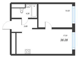 2 ккв (Евро) № 220 Корп.: 5 , Секция 4  в ЖК Legenda Васильевского