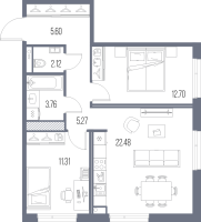3 ккв (Евро) № 1 Корп.: 4 , Секция 1  в ЖК Legenda Васильевского