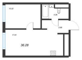 2 ккв (Евро) № 403 Корп.: 5 , Секция 7  в ЖК Legenda Васильевского