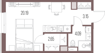 Студия № 99 Корп.: 2 , Секция 3  в ЖК Legenda Васильевского