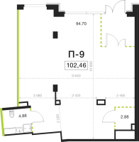 К. пом № П-9 Корп.: 2 , Секция 1  в ЖК Legenda Васильевского