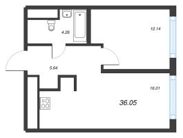 2 ккв (Евро) № 301 Корп.: 5 , Секция 4  в ЖК Legenda Васильевского