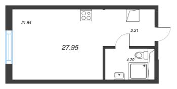 Студия № 3 Корп.: 1 , Секция 1  в ЖК Legenda Васильевского