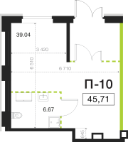 К. пом № П-10 Корп.: 2 , Секция 1  в ЖК Legenda Васильевского