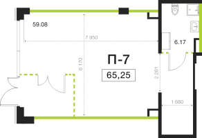 К. пом № П-7 Корп.: 2 , Секция 1  в ЖК Legenda Васильевского