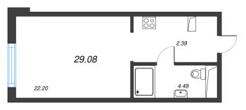 Студия № 443 Корп.: 1 , Секция 8  в ЖК Legenda Васильевского
