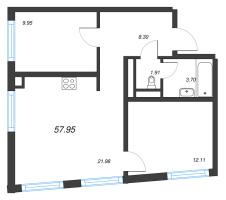 3 ккв (Евро) № 413 Корп.: 5 , Секция 7  в ЖК Legenda Васильевского